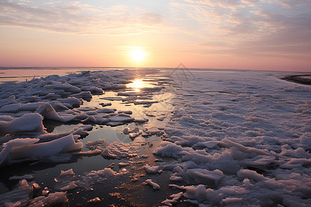 冰封的湖面背景图片