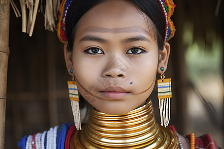 民族服饰的傣族姑娘图片