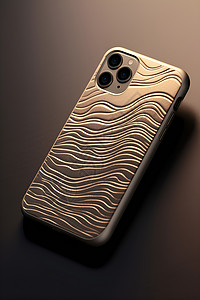 金色波浪的手机壳图片