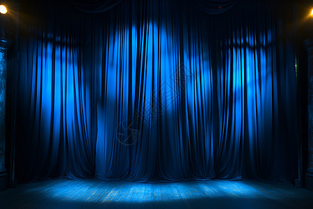 歌剧舞台上的蓝色纺织品图片