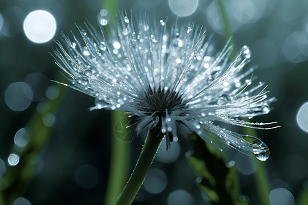 雨后田野中的蒲公英图片