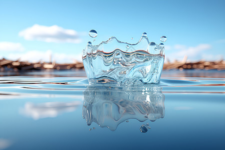 水面的波浪天空环高清图片