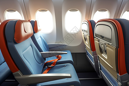 现代化的飞机客舱背景图片