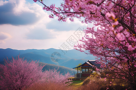 满山悠悠山水的美丽景观背景