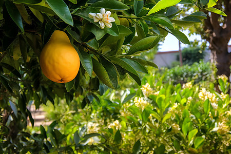 丰收的柠檬种植果园图片