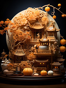 创意艺术的中秋节模型图片