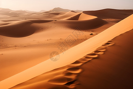 沙漠上足迹黄沙上的足迹背景