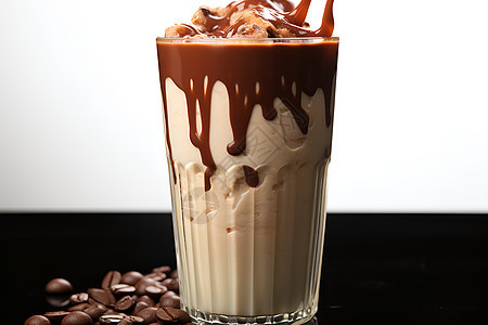 美味可口的巧克力牛奶背景图片