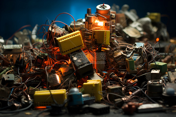 电子废弃物的堆积图片