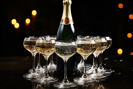 庆祝之夜的香槟酒杯背景图片