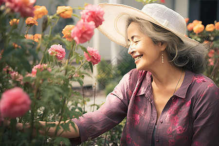 安享晚年的老年女人高清图片