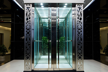 办公大楼的电梯入口背景图片