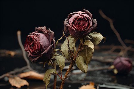 死亡枯萎的玫瑰花朵图片