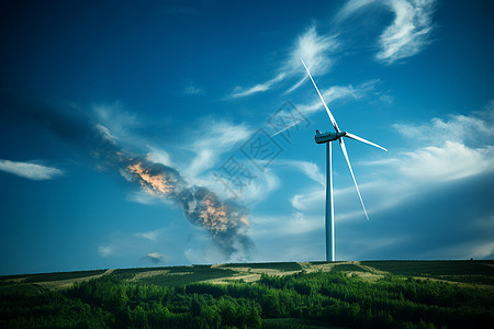 创新科技的风力发电机背景图片