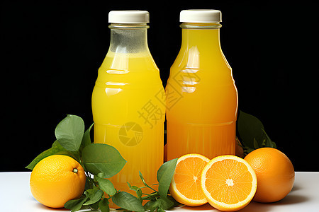 新鲜榨汁的橙汁图片