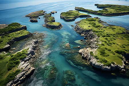 高空下的海湾图片