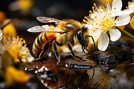 微观观察蜜蜂图片