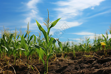乡村农业种植的玉米田野图片