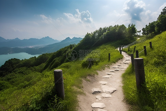 青山绿树蓝天白云图片