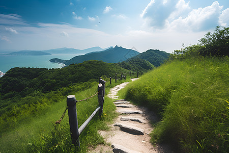 海岸山脉间的小路图片