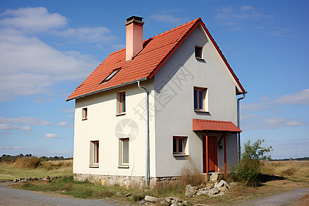 乡村红顶房屋图片