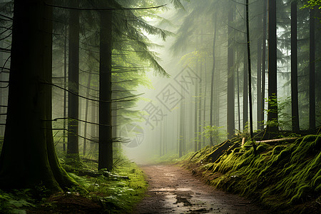 神秘的林间小道图片