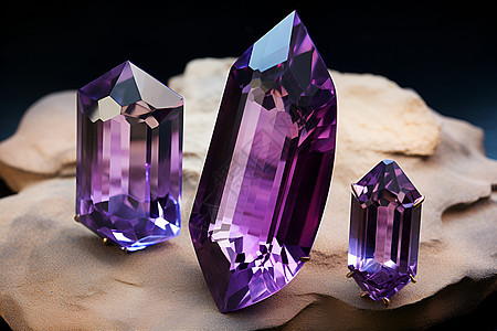 三颗紫水晶图片