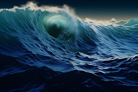 创意美感的海浪插图高清图片