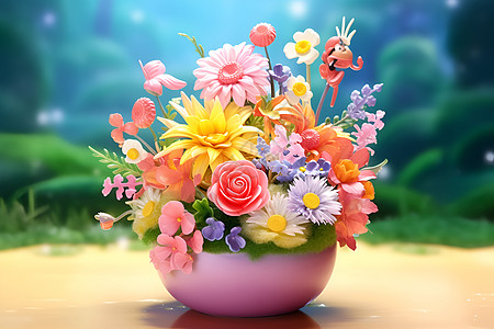 一盆美丽的花背景图片