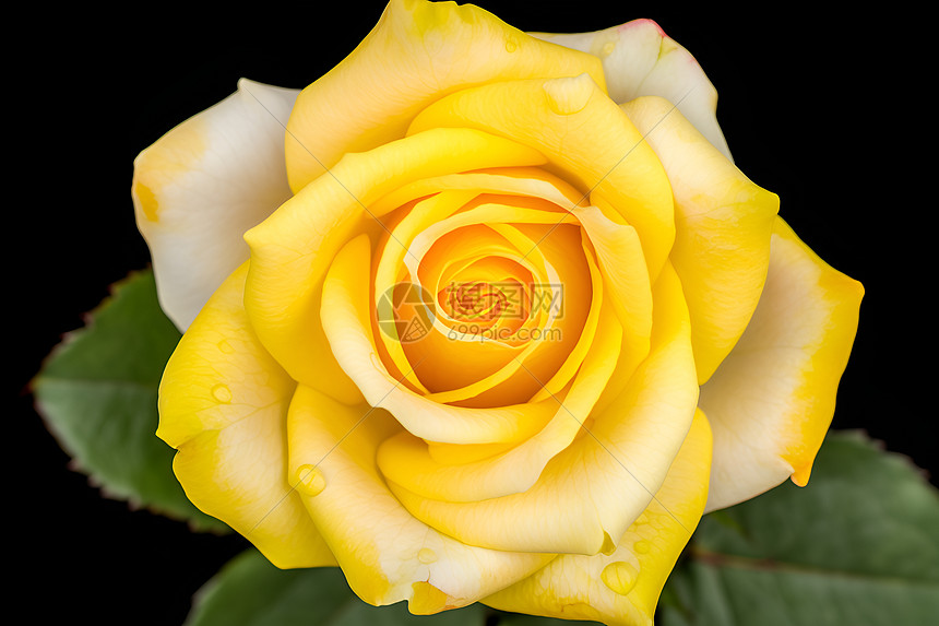 一朵黄色玫瑰图片