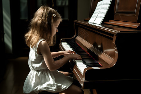 小女孩的钢琴旋律图片
