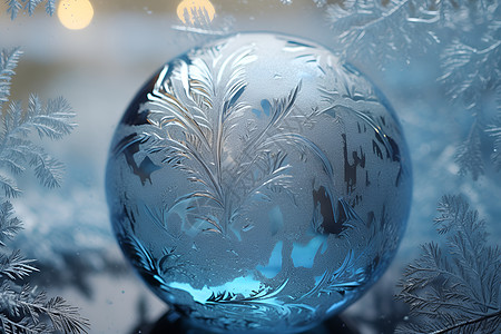 精美的雪花装饰球背景图片