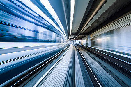 穿梭城市的高速列车图片