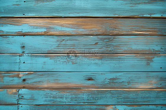 破旧的蓝色木墙背景图片