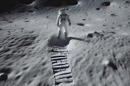 宇航员行走在月球上图片