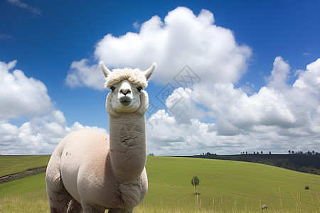 草地上的羊驼背景图片