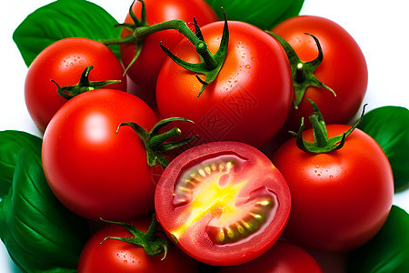 新鲜番茄的丰收图片