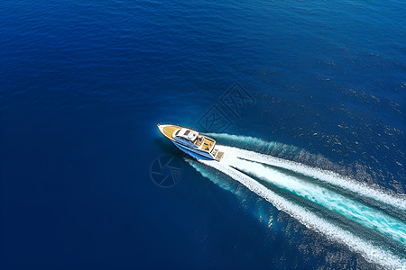 海洋中行驶的游艇图片