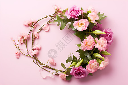 粉红色花环图片