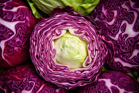 紫甘蓝多彩紫色蔬菜背景