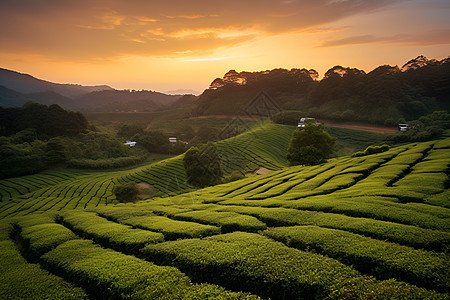 乡村的茶园图片