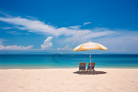 户外海滩上舒适的椅子图片