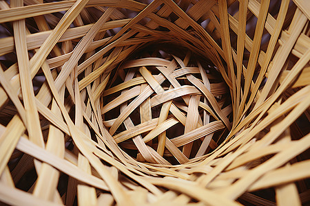 手工编织的竹条篮子背景图片