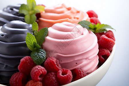 甜蜜诱人的水果冰淇淋图片