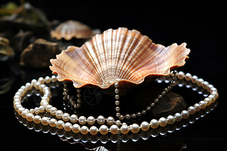 珍珠项链与贝壳的结合图片