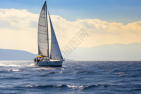 出海海钓的帆船背景图片
