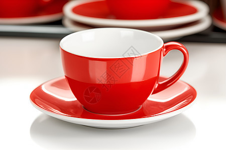 红色的咖啡杯背景图片