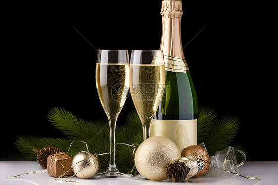 庆祝节日的香槟酒图片