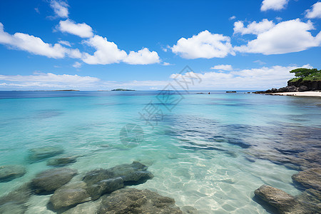 碧海蓝天的海洋景观图片