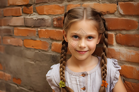 可爱微笑的外国小女孩图片